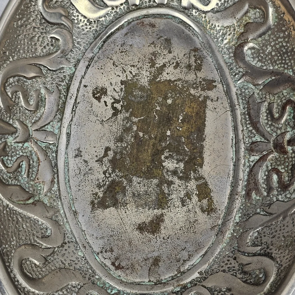 Vintage Croscill Canterbury 51 Silver Footed Soap Dish | Ornate Embossed Border